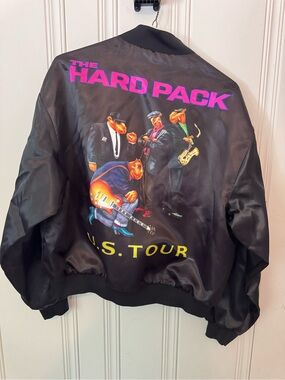 The Hard Pack Black Satin Tour Bomber Jacket